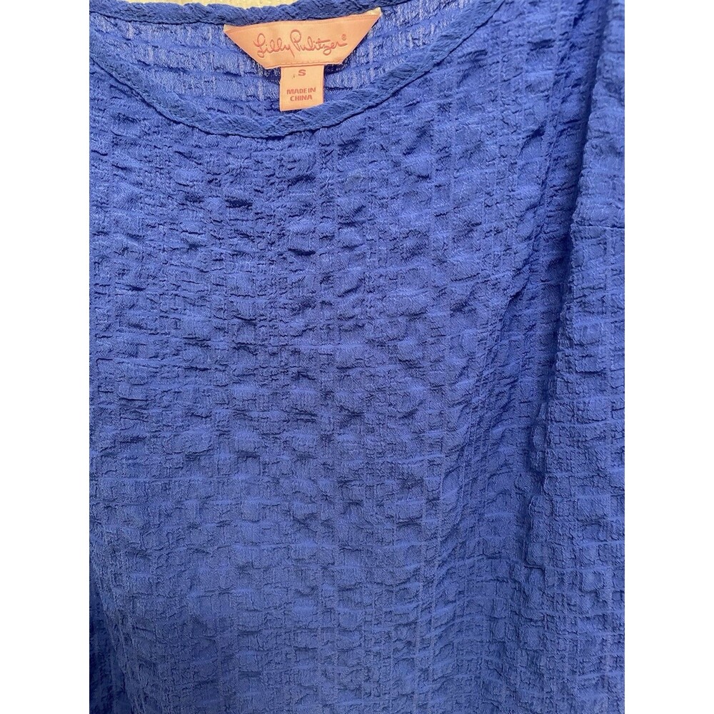 Lilly Pulitzer Size Small Naeem Fringe Tank Top Camisole Blue - Picture 4 of 8